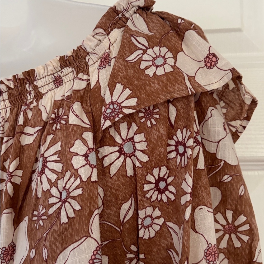 Free People Top Blouse Miss Daisy Printed Top Floral Boho shirt size XS - Picture 7 of 16